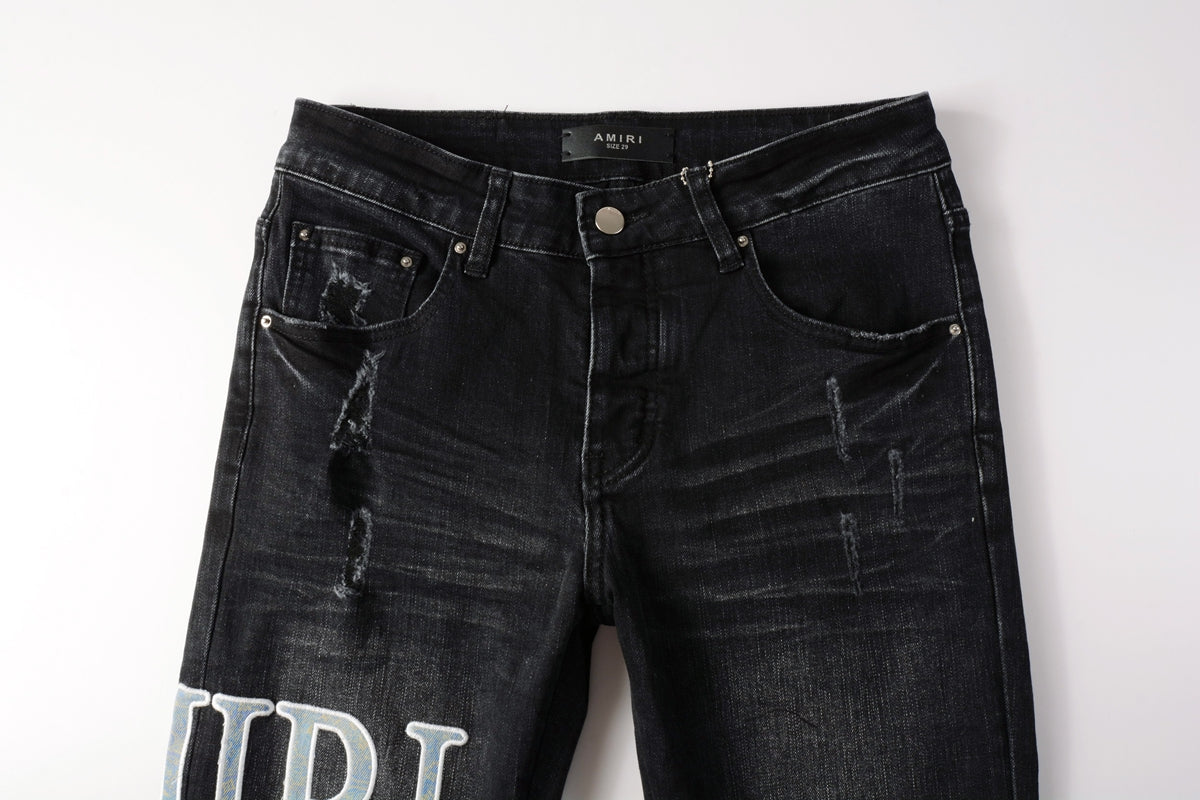 Black Blue Logo jean