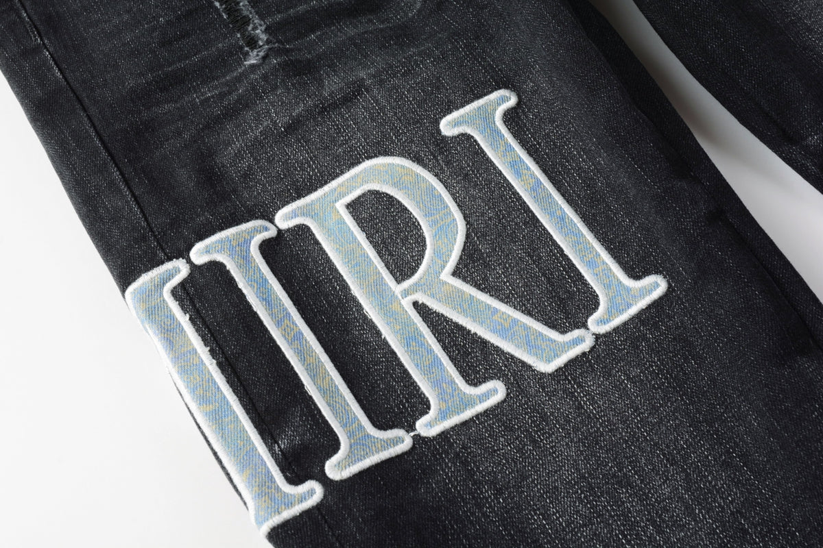 Black Blue Logo jean