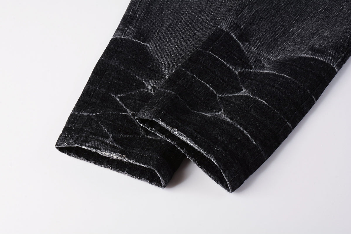 Black Scattered Logo Jean