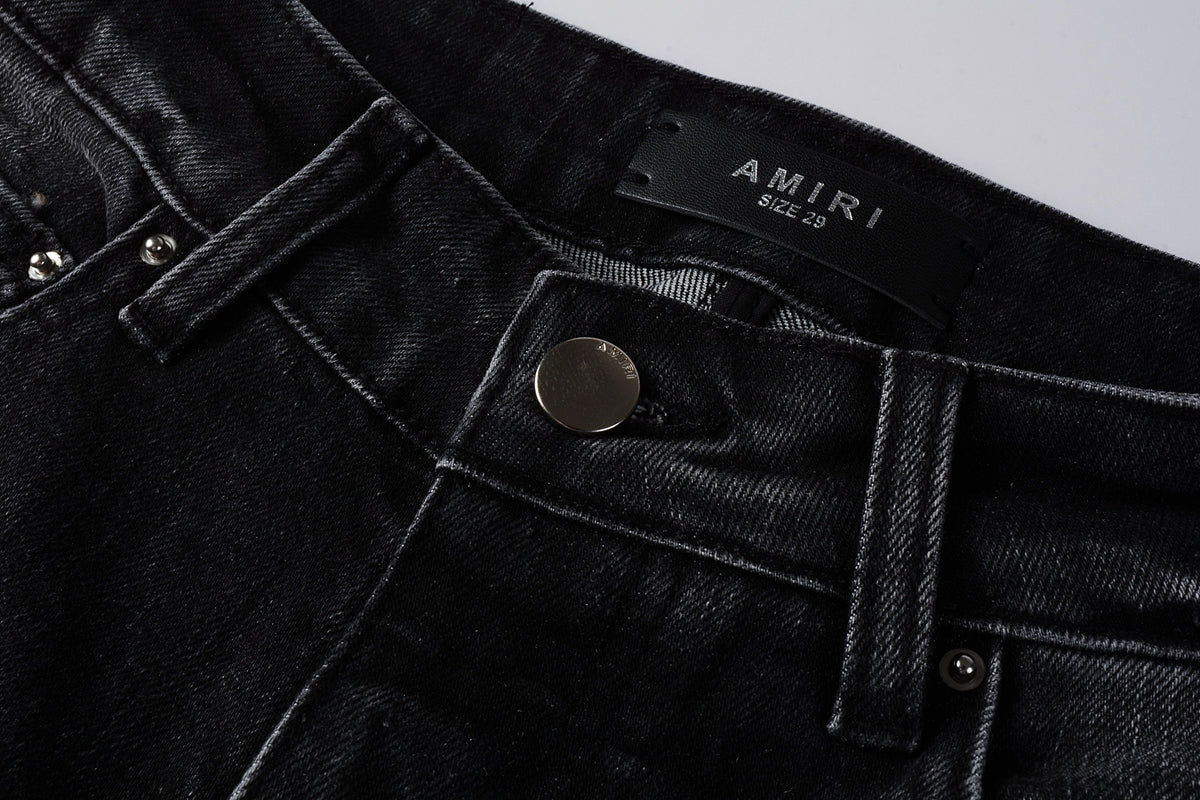 Black Scattered Logo Jean